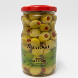 720 CC CAM KAVANOZ BİBERLİ YEŞİL ZEYTİN 181-200 (420 GR)